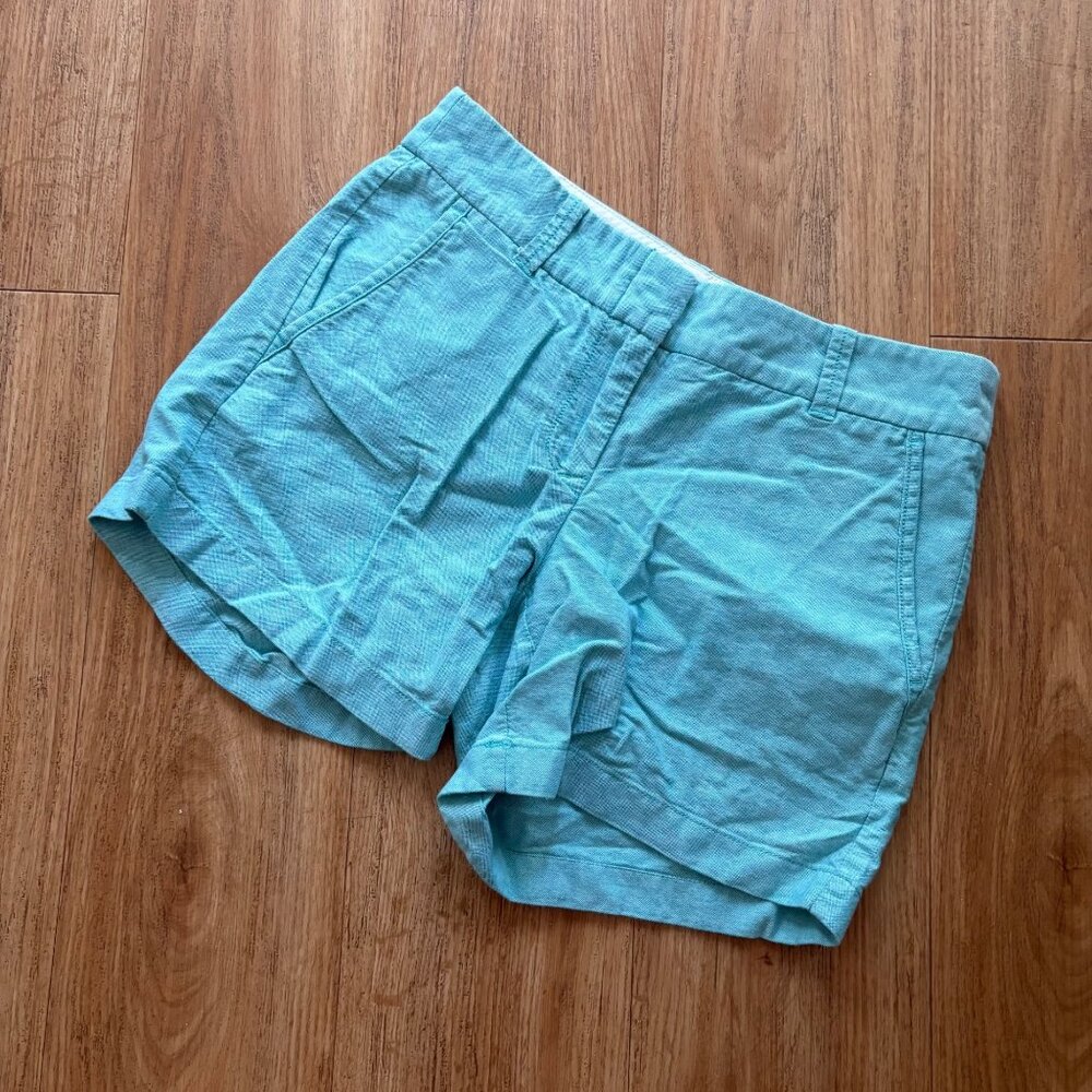 J. Crew Outlet Curvy Fit Trouser Stretch Low Rise Shorts Blue Women’s Size 00